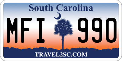 SC license plate MFI990