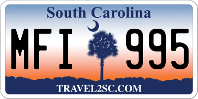 SC license plate MFI995