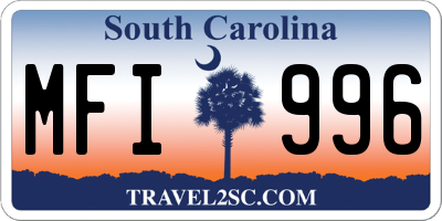 SC license plate MFI996