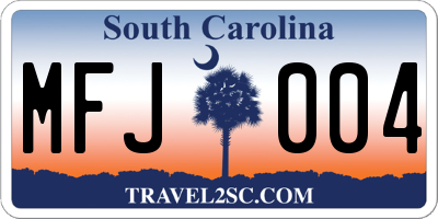 SC license plate MFJ004