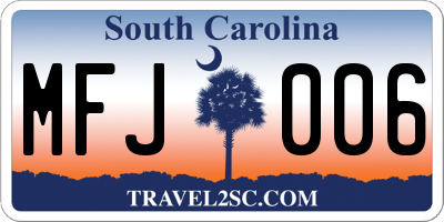 SC license plate MFJ006