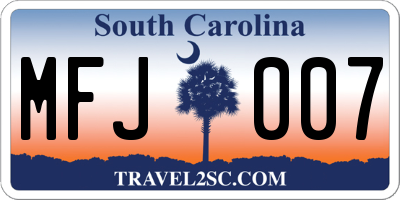 SC license plate MFJ007