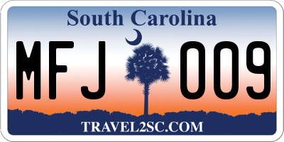 SC license plate MFJ009