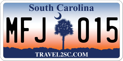 SC license plate MFJ015
