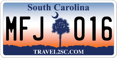 SC license plate MFJ016