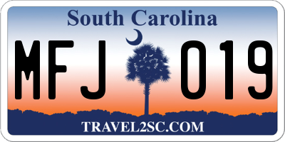 SC license plate MFJ019