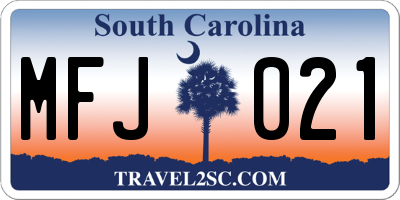 SC license plate MFJ021