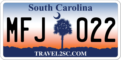 SC license plate MFJ022