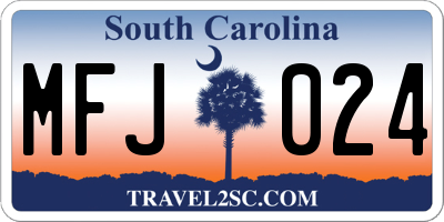 SC license plate MFJ024
