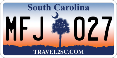 SC license plate MFJ027