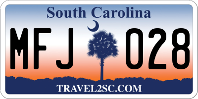 SC license plate MFJ028