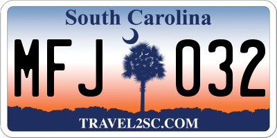 SC license plate MFJ032