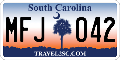 SC license plate MFJ042