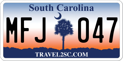 SC license plate MFJ047