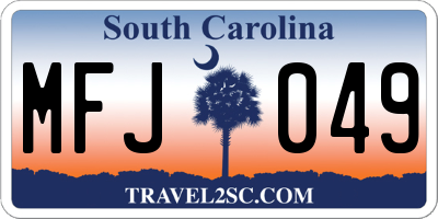 SC license plate MFJ049