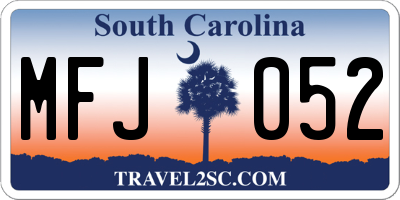 SC license plate MFJ052