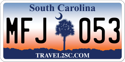 SC license plate MFJ053