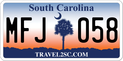 SC license plate MFJ058