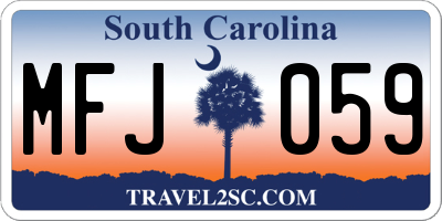 SC license plate MFJ059