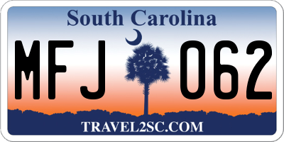 SC license plate MFJ062