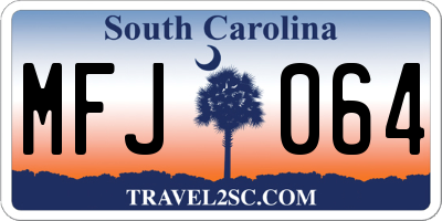 SC license plate MFJ064