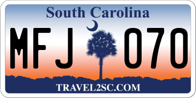 SC license plate MFJ070