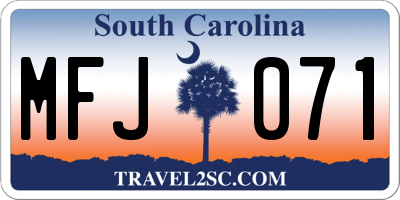 SC license plate MFJ071