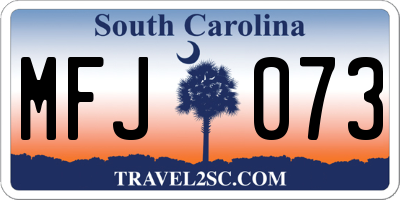 SC license plate MFJ073