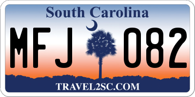 SC license plate MFJ082