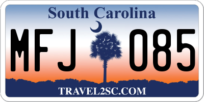 SC license plate MFJ085