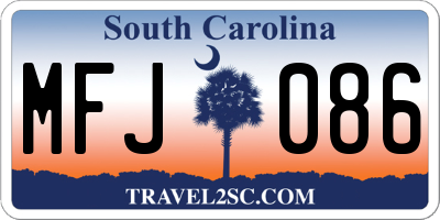SC license plate MFJ086