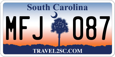 SC license plate MFJ087