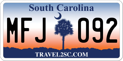 SC license plate MFJ092