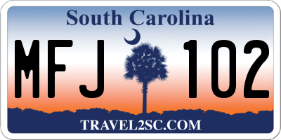 SC license plate MFJ102