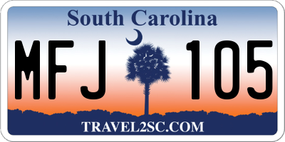 SC license plate MFJ105