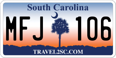 SC license plate MFJ106