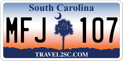 SC license plate MFJ107