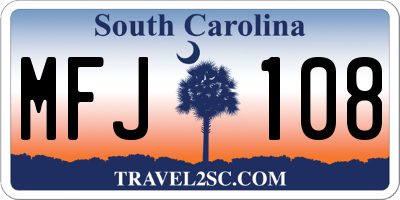 SC license plate MFJ108