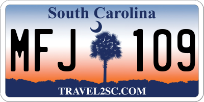SC license plate MFJ109
