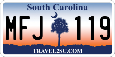 SC license plate MFJ119