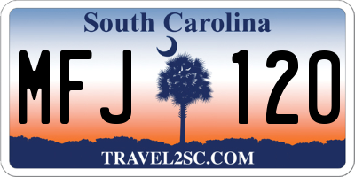 SC license plate MFJ120