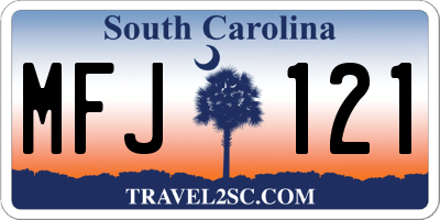 SC license plate MFJ121