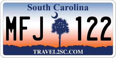 SC license plate MFJ122
