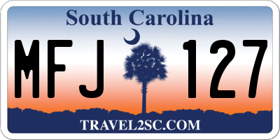 SC license plate MFJ127