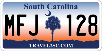 SC license plate MFJ128