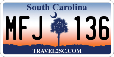 SC license plate MFJ136