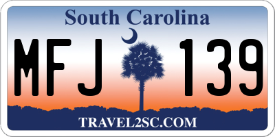 SC license plate MFJ139