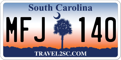 SC license plate MFJ140