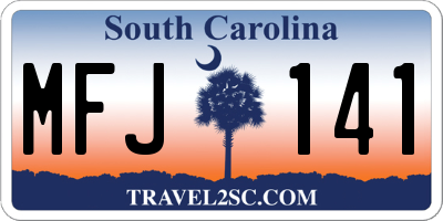 SC license plate MFJ141