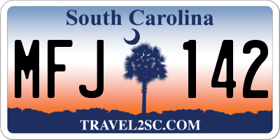 SC license plate MFJ142